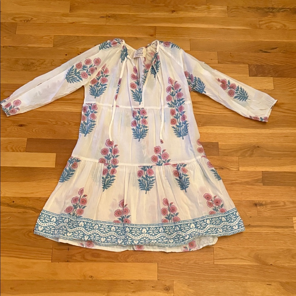 SZ Blockprint Coverup with Blue and Pink Accents